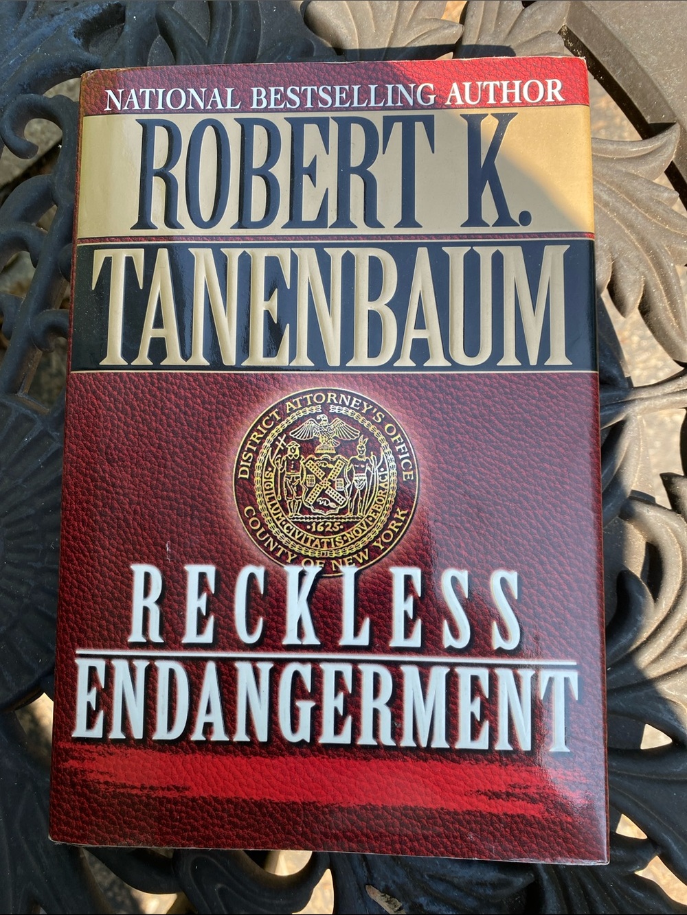 Robert K. Tanenbaum "Reckless Endangerment" - Red Hardcover Book